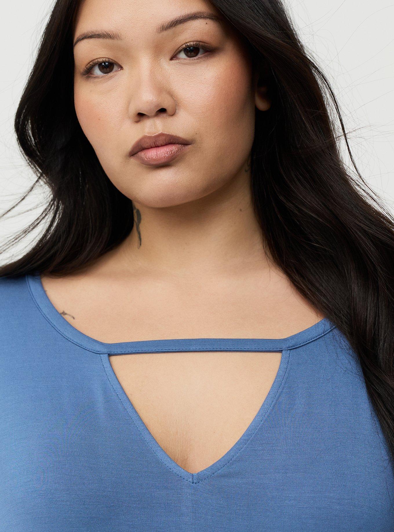 Super Soft Cut-Out Dolman Tunic Tee, BLUE HORIZON, alternate