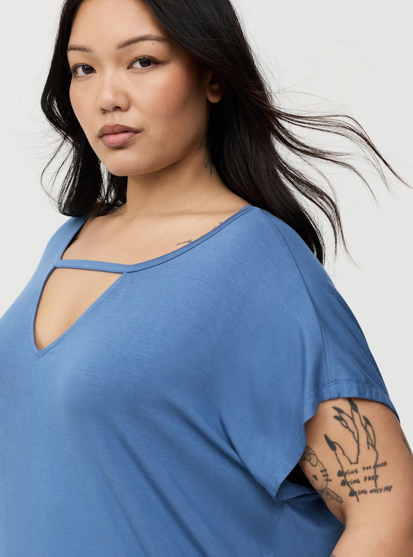 Super Soft Cut-Out Dolman Tunic Tee, BLUE HORIZON, alternate
