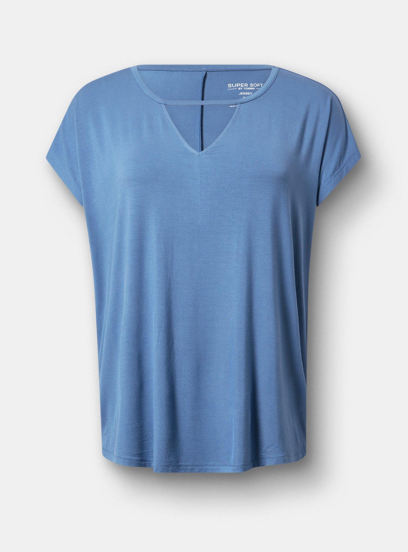 Super Soft Cut-Out Dolman Tunic Tee, BLUE HORIZON, hi-res