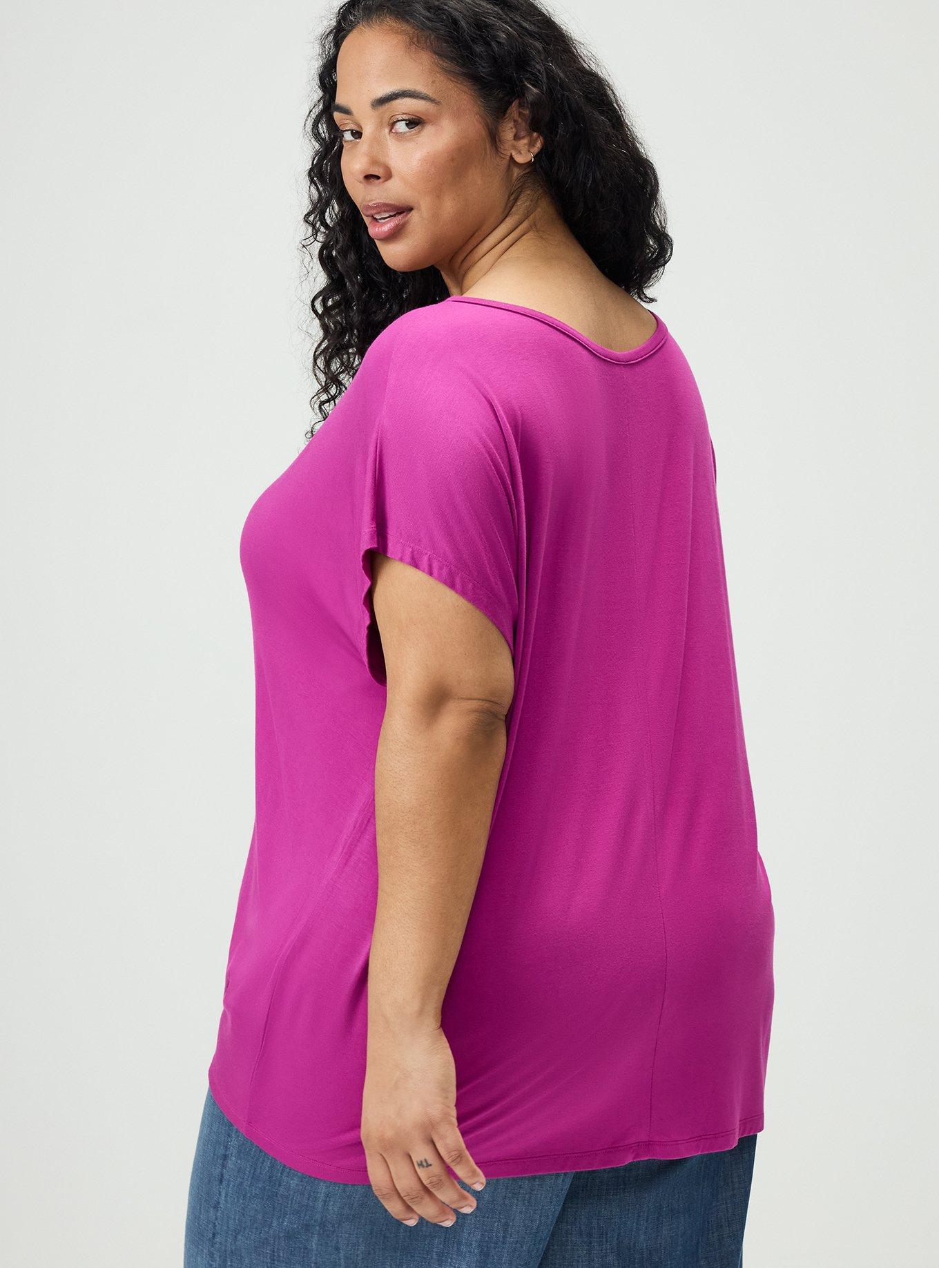 Super Soft Cut-Out Dolman Tunic Tee, WILD ASTER, alternate