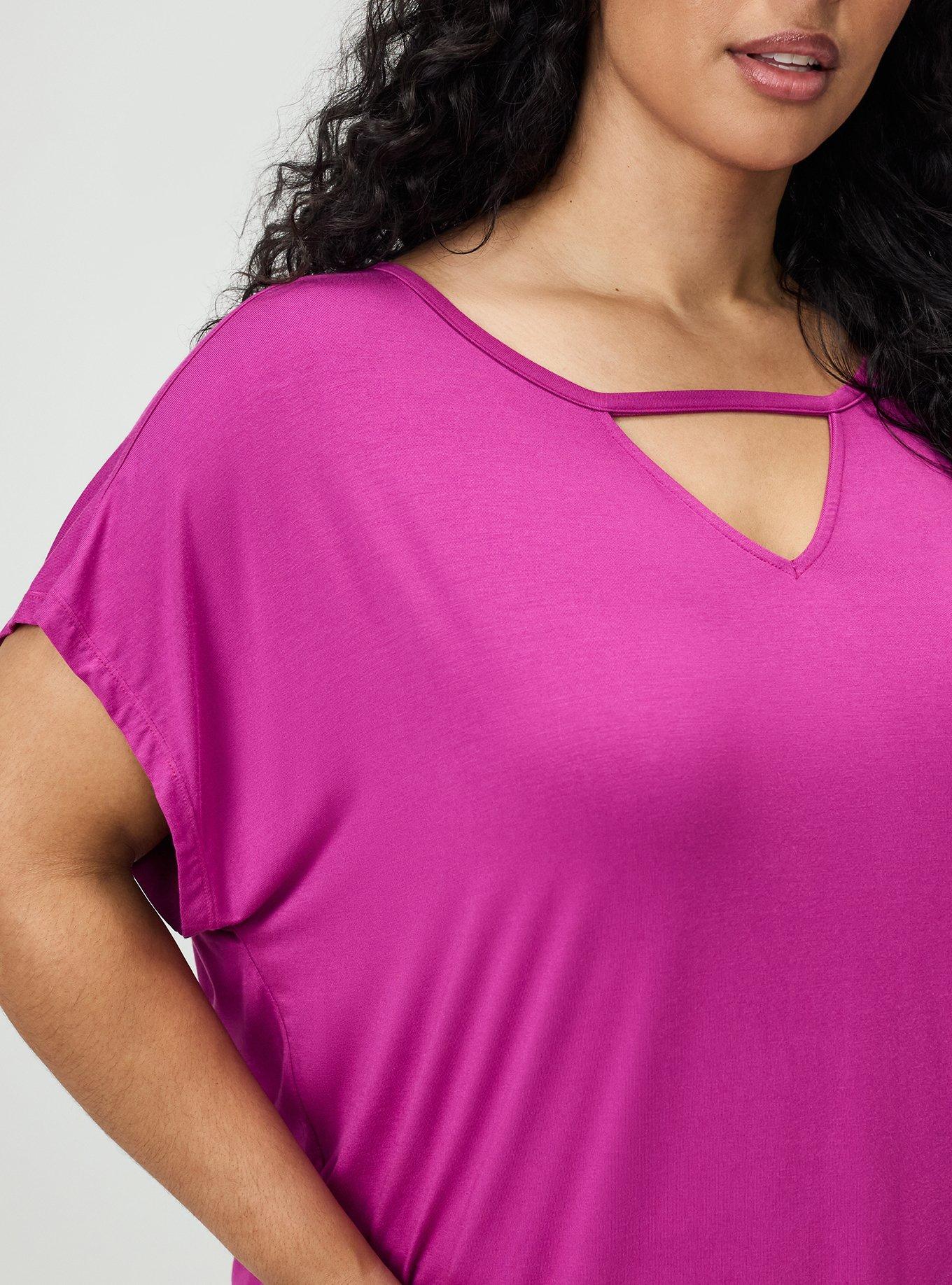 Super Soft Cut-Out Dolman Tunic Tee, WILD ASTER, alternate
