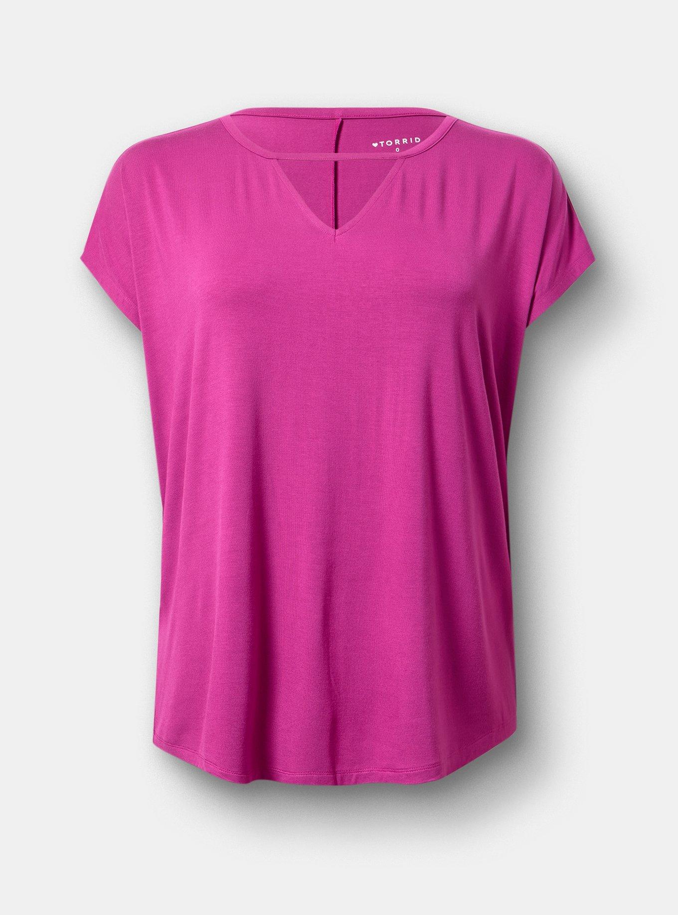 Super Soft Cut-Out Dolman Tunic Tee, WILD ASTER, hi-res