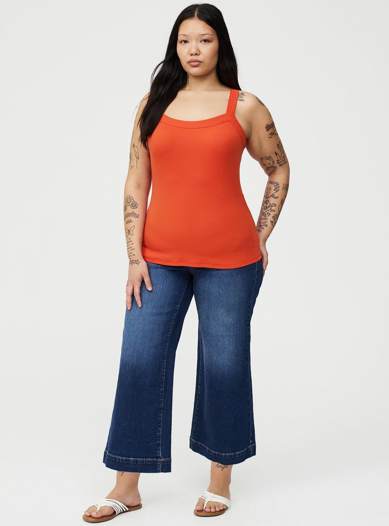 Cotton Modal Wide Strap Tank, PUREED PUMPKIN, alternate