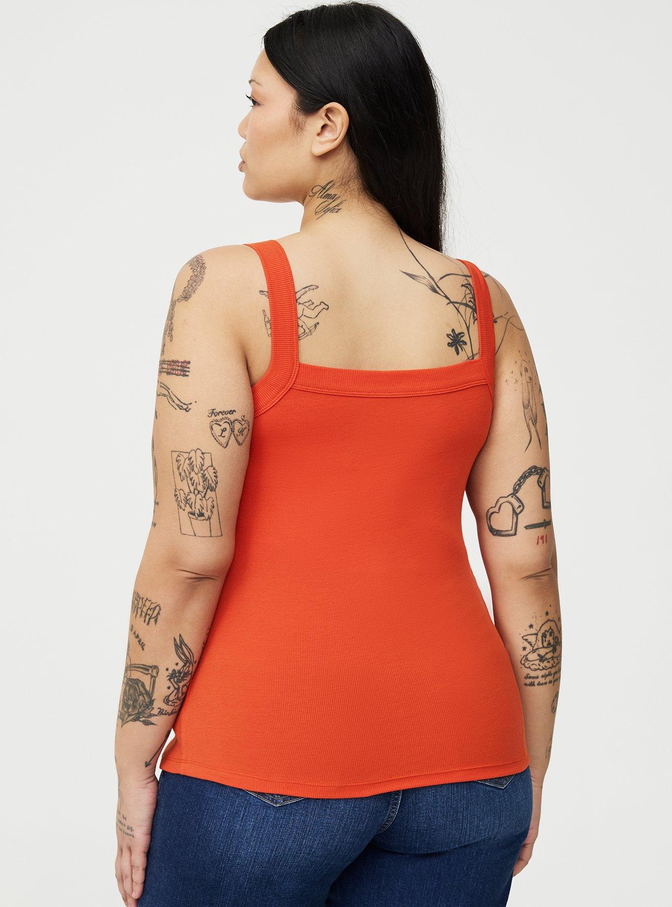 Cotton Modal Wide Strap Tank, PUREED PUMPKIN, alternate