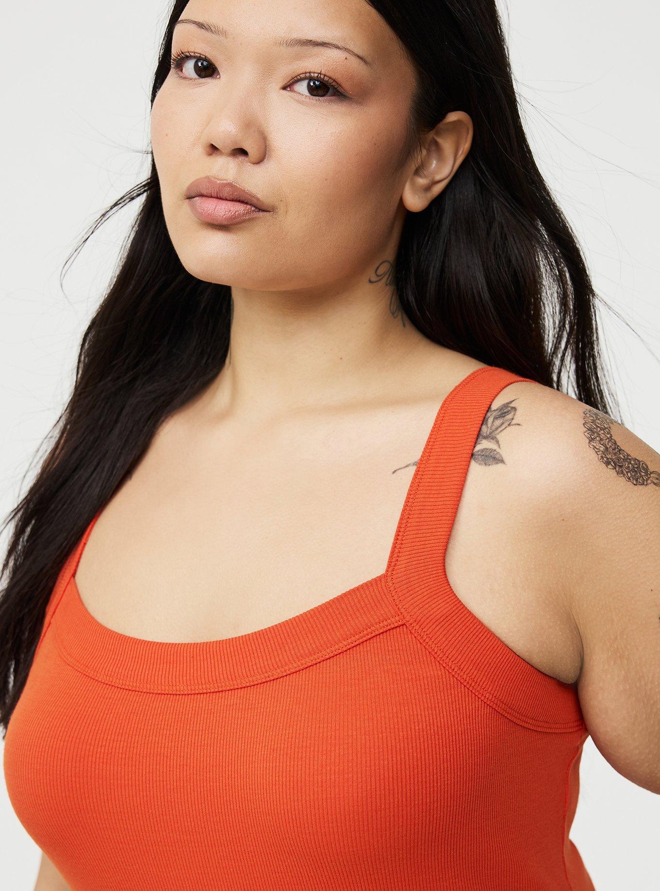 Cotton Modal Wide Strap Tank, PUREED PUMPKIN, alternate