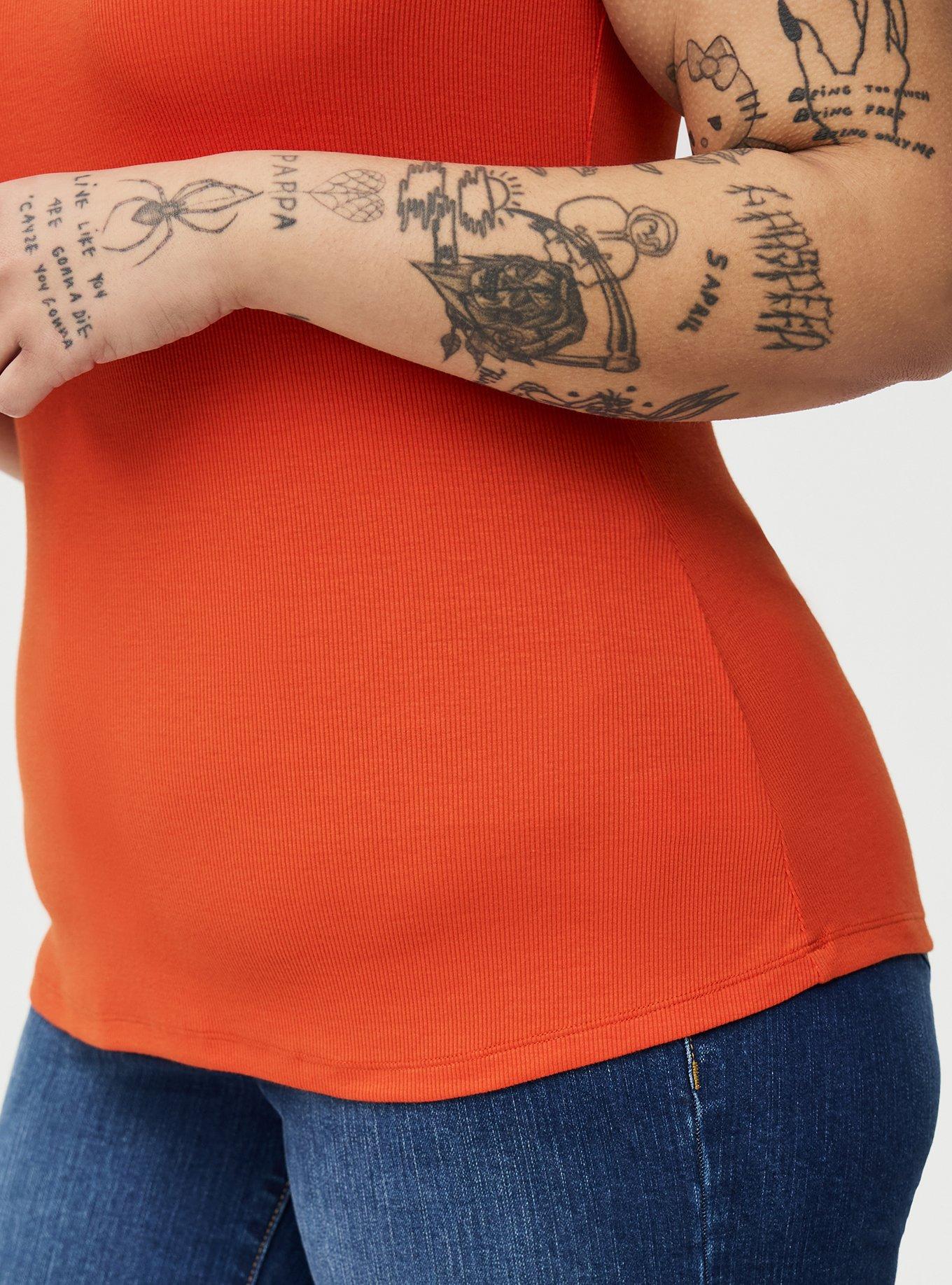 Cotton Modal Wide Strap Tank, PUREED PUMPKIN, alternate