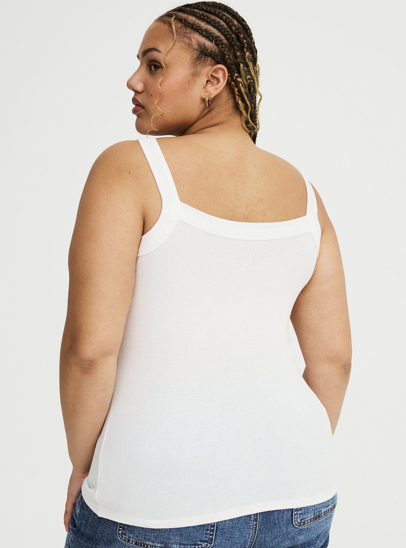 Cotton Modal Wide Strap Tank, BLANC DE BLANC, alternate