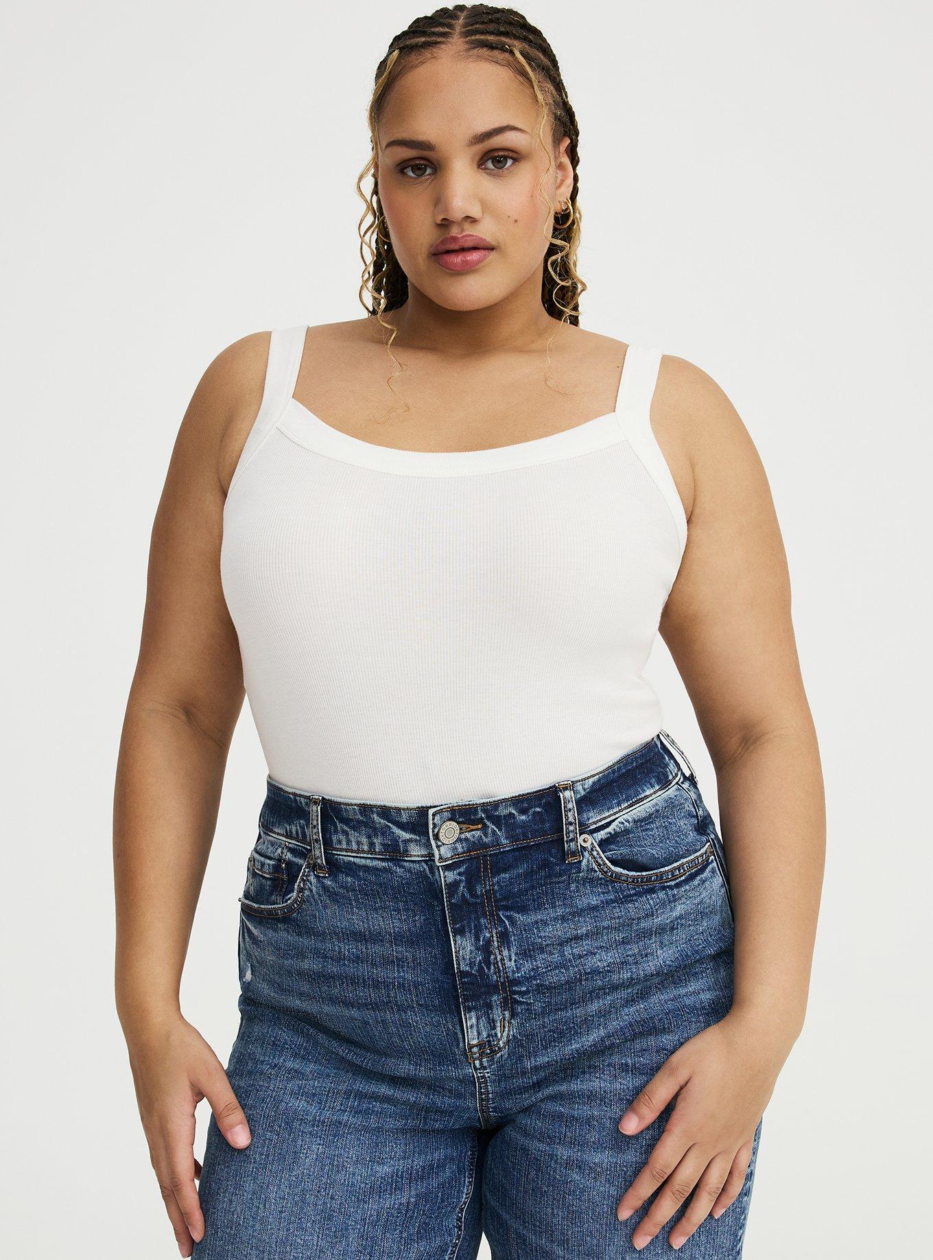 Cotton Modal Wide Strap Tank, BLANC DE BLANC, alternate