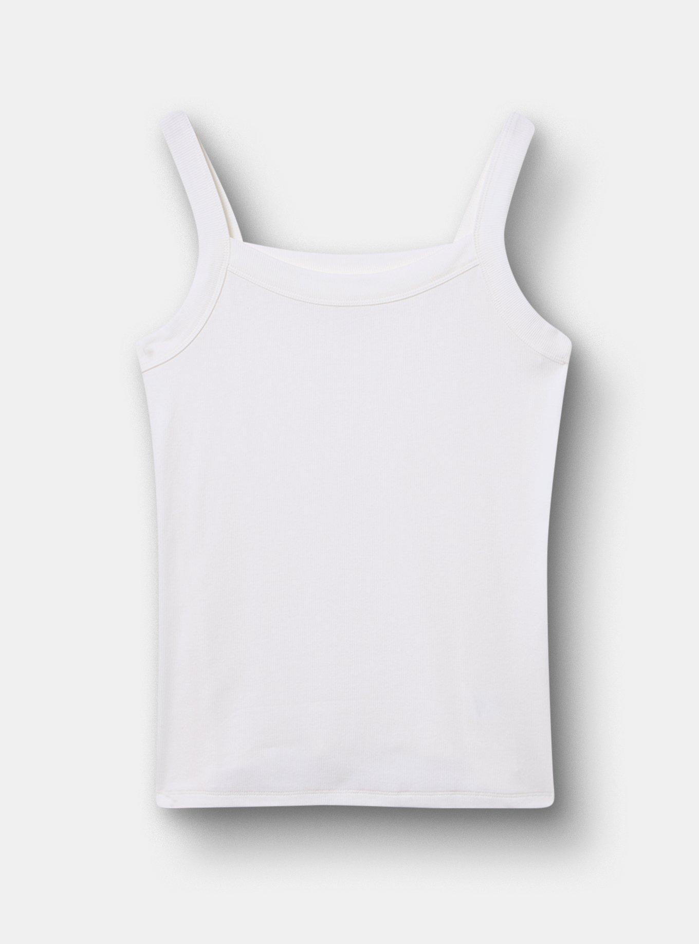 Cotton Modal Wide Strap Tank, BLANC DE BLANC, hi-res