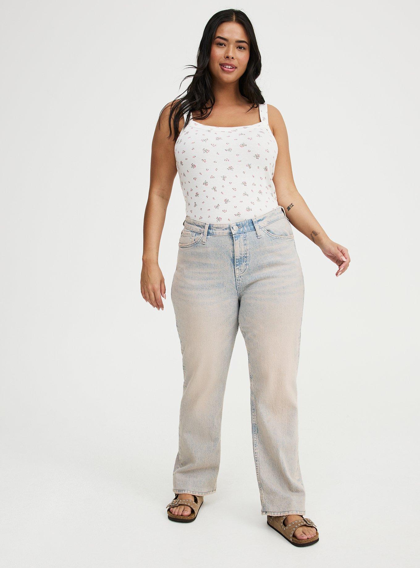 Cotton Modal Wide Strap Tank, MISTY DITSY FLORAL PINK, alternate