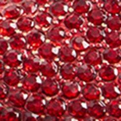 Pave Heart Link Necklace, RED, swatch