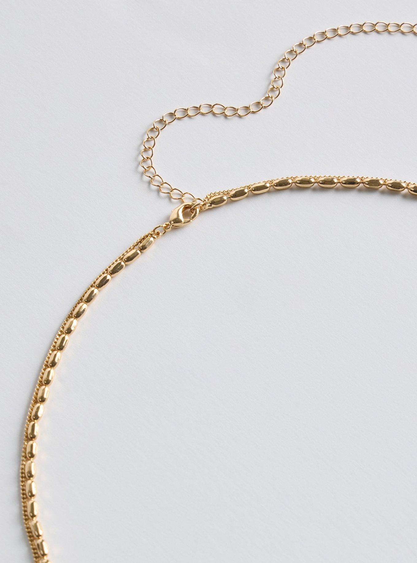 Drop Beaded Layered Necklace, , alternate