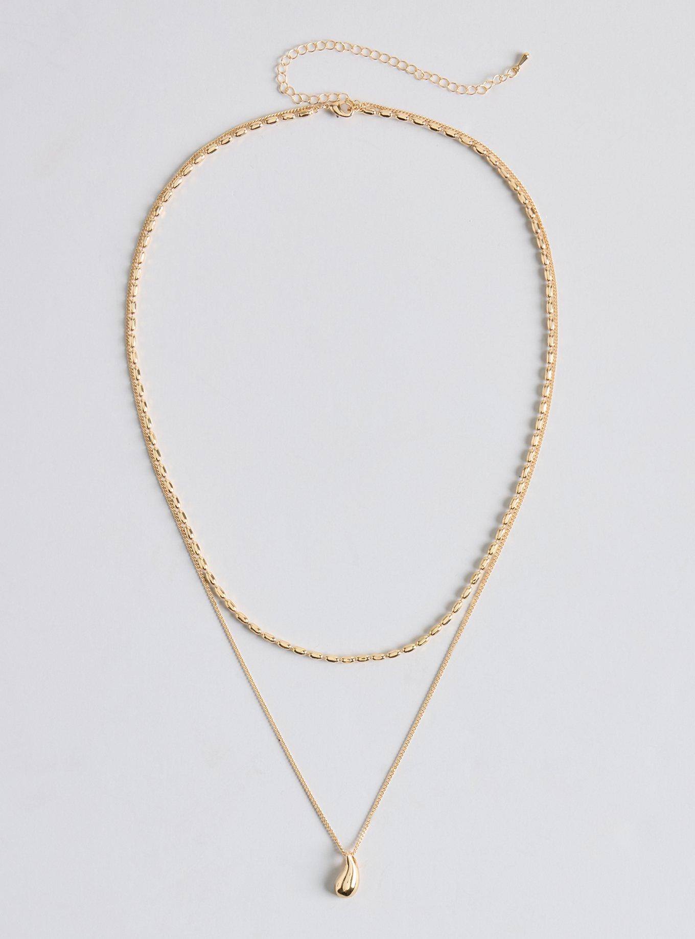 Drop Beaded Layered Necklace, , hi-res