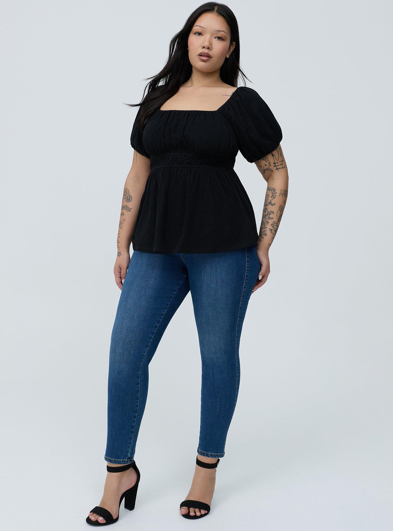 Heritage Slub Babydoll Top, DEEP BLACK, alternate