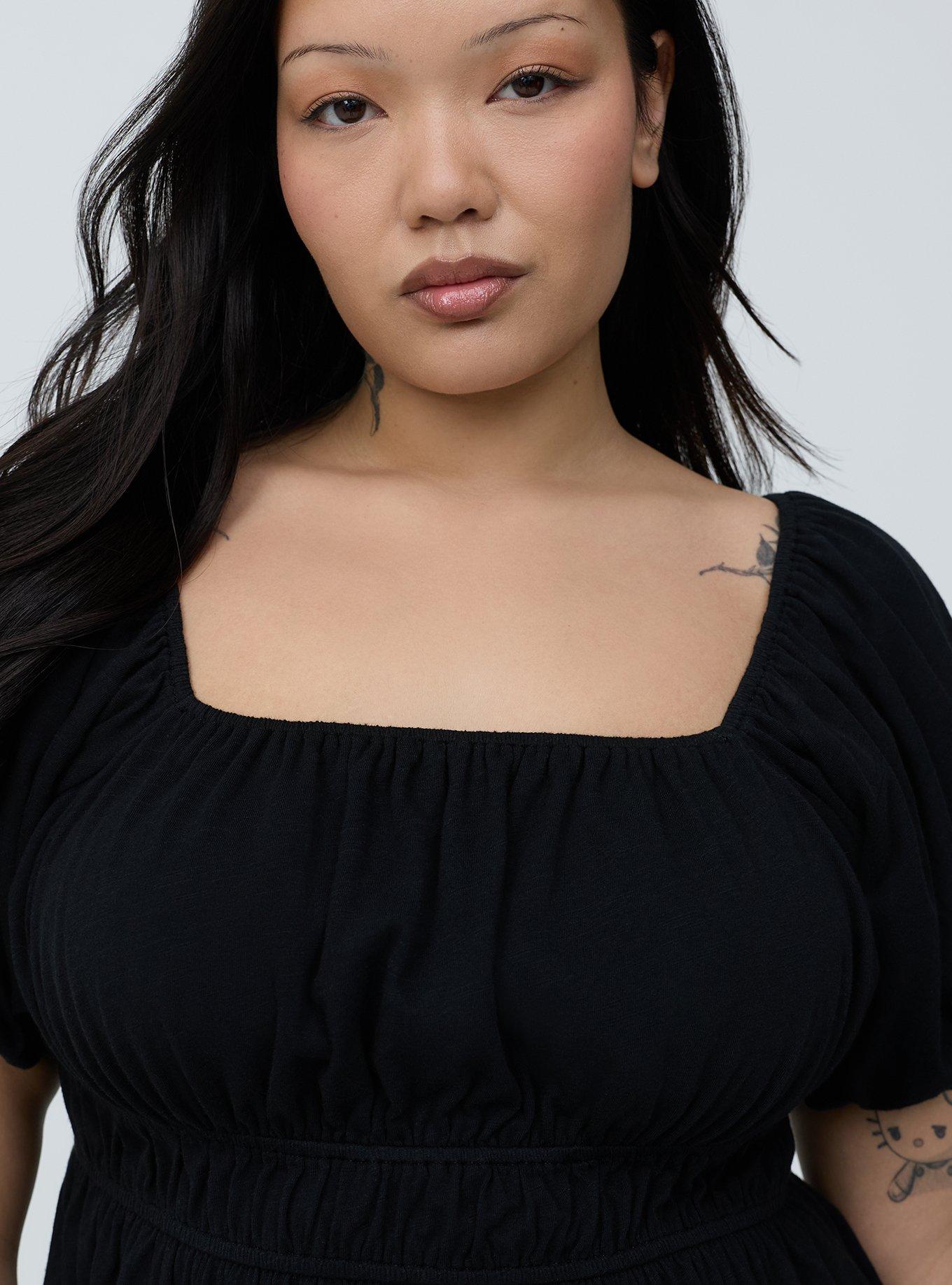 Heritage Slub Babydoll Top, DEEP BLACK, alternate