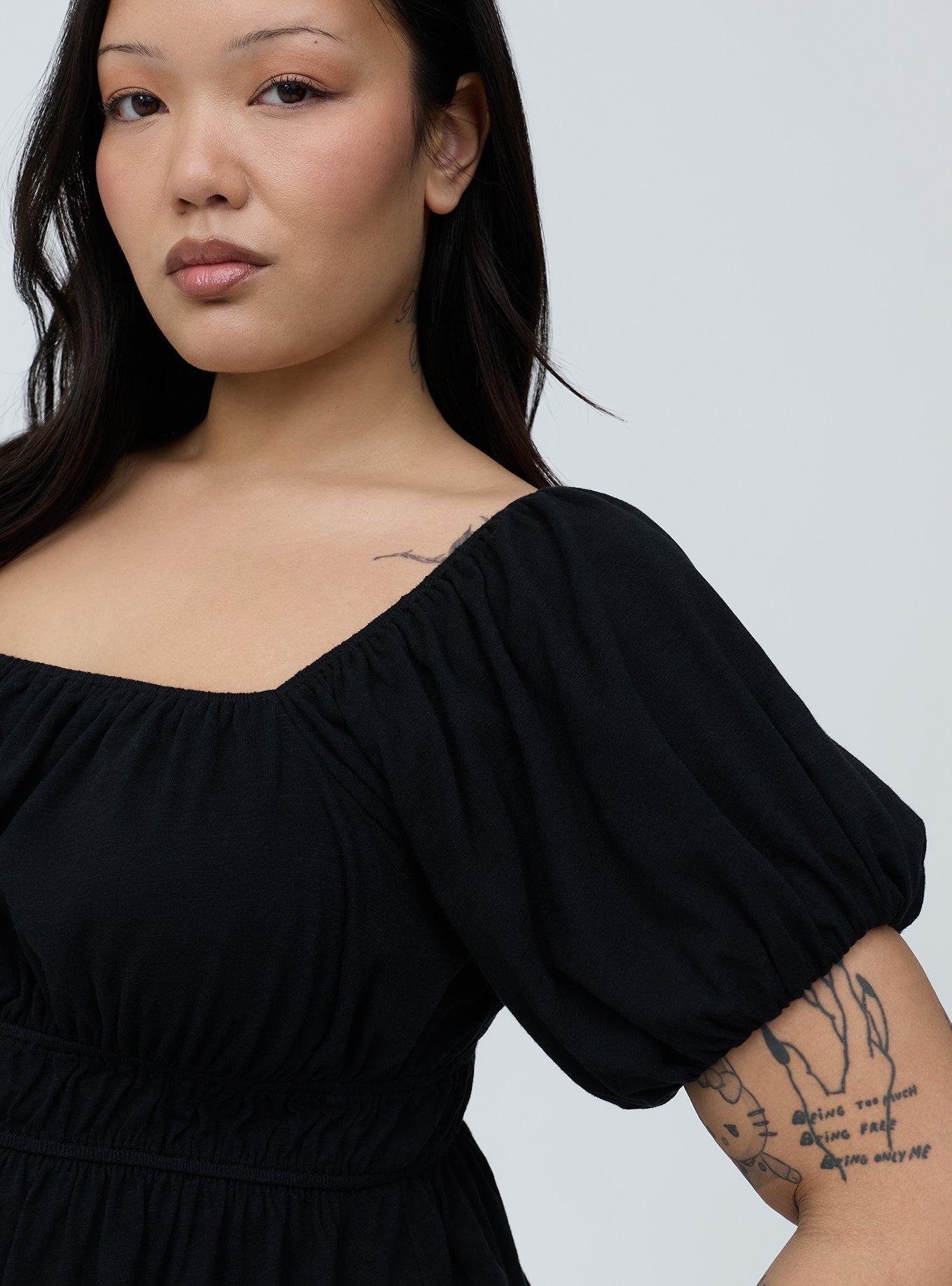 Heritage Slub Babydoll Top, DEEP BLACK, alternate