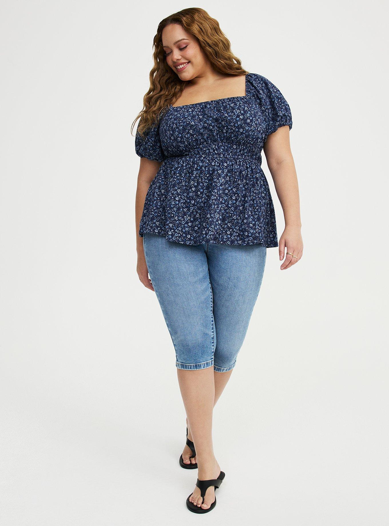 Heritage Slub Babydoll Top, LOVELY DITSY FLORAL BLUE, alternate