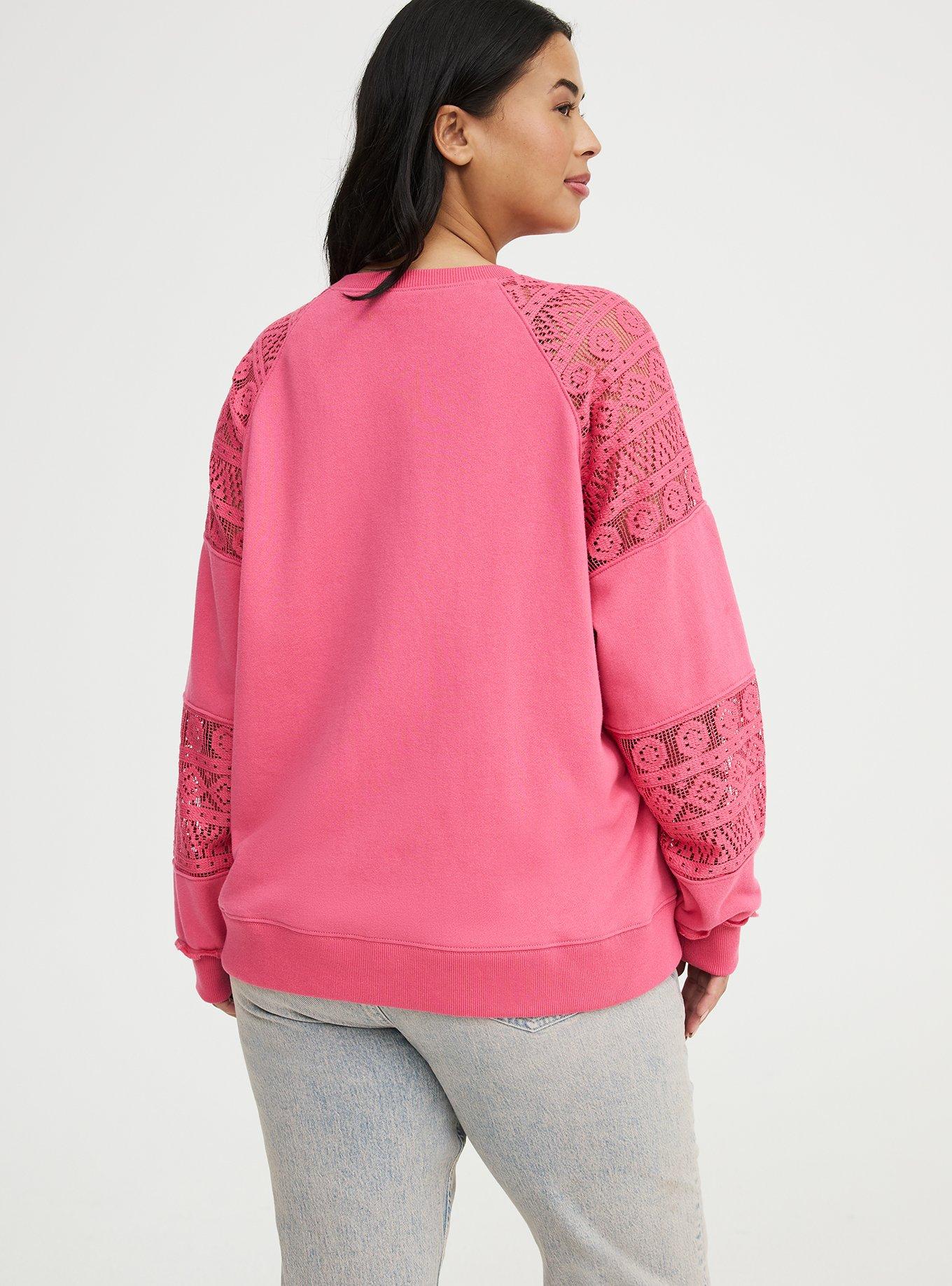French Terry Crochet Sweatshirt, FRUIT DOVE, alternate