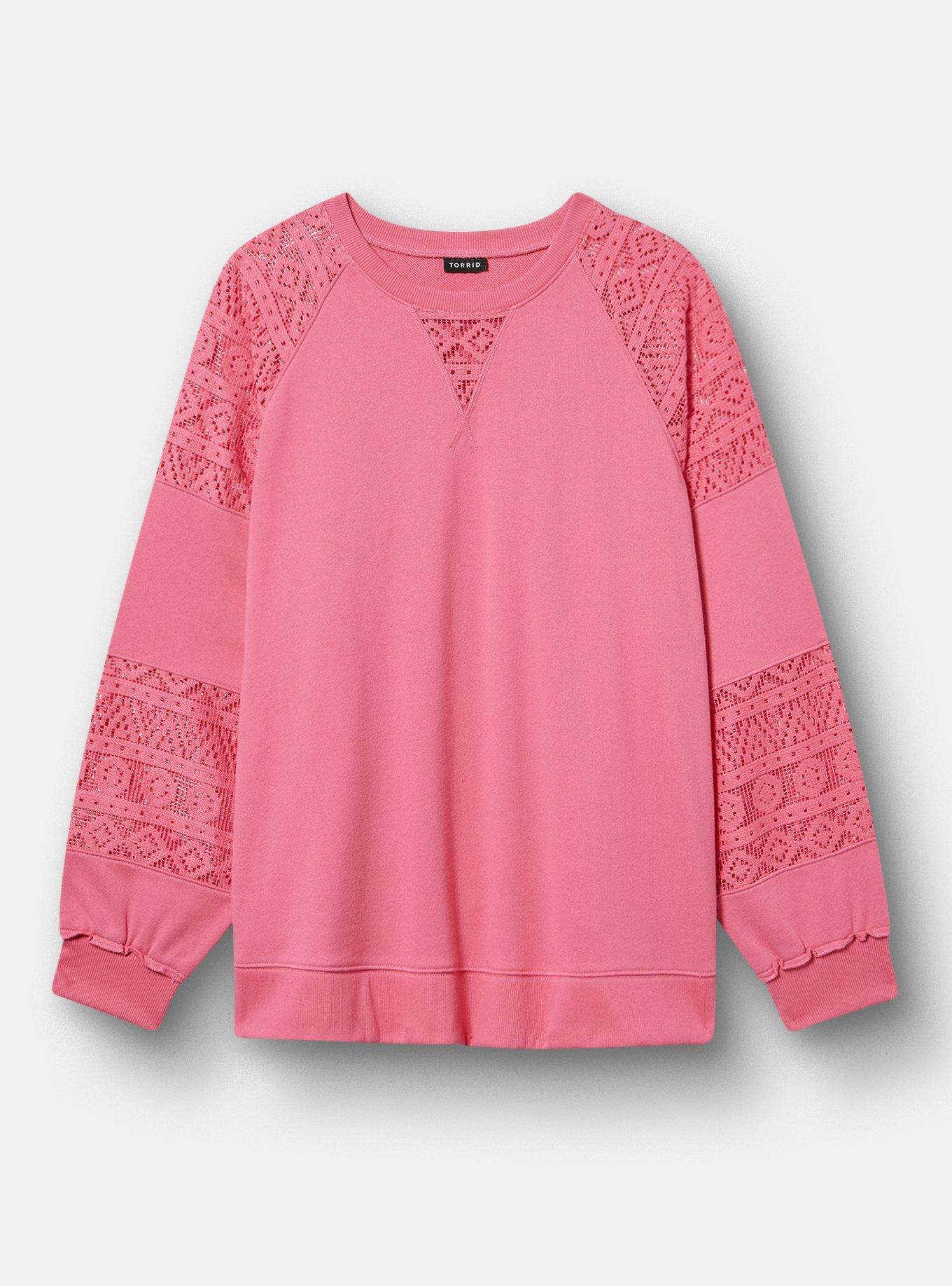 French Terry Crochet Sweatshirt, FRUIT DOVE, hi-res