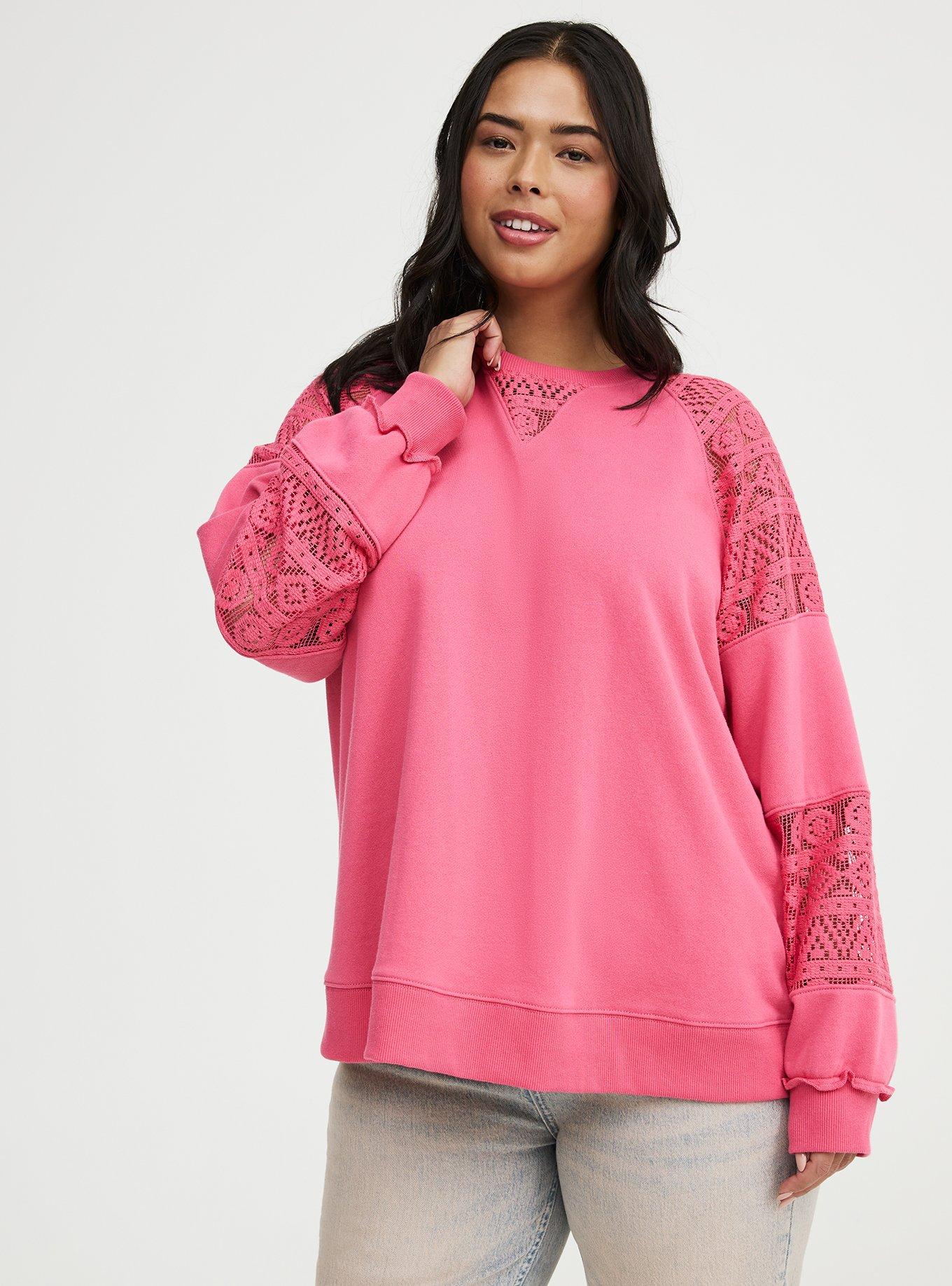 Plus Size - French Terry Crochet Sweatshirt - Torrid