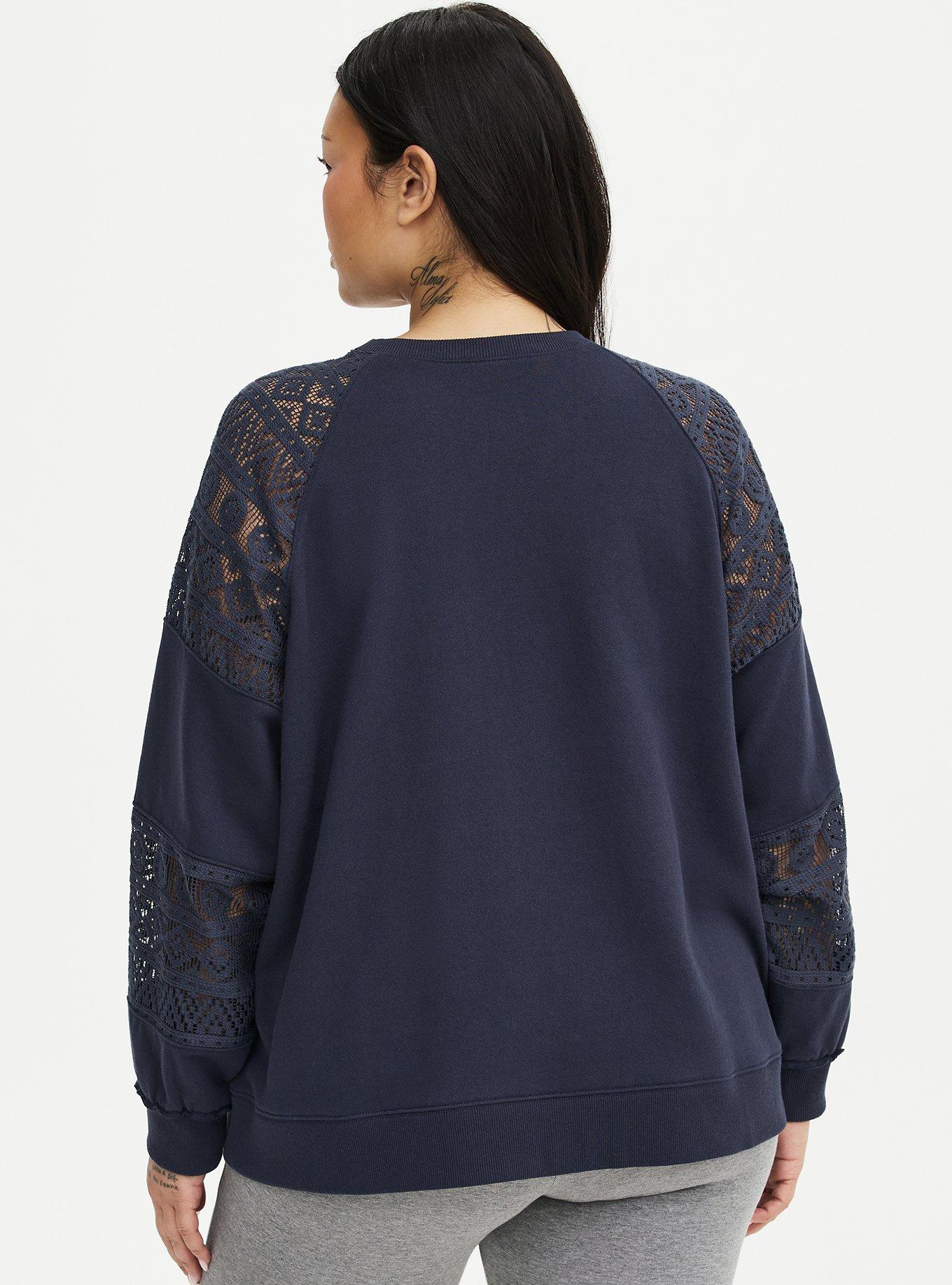 French Terry Crochet Sweatshirt, POLAR NIGHT, alternate