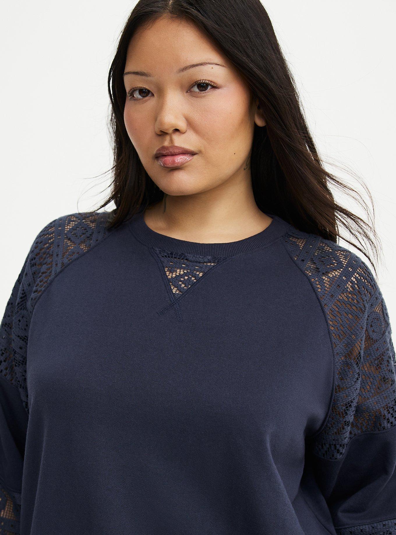 French Terry Crochet Sweatshirt, POLAR NIGHT, alternate