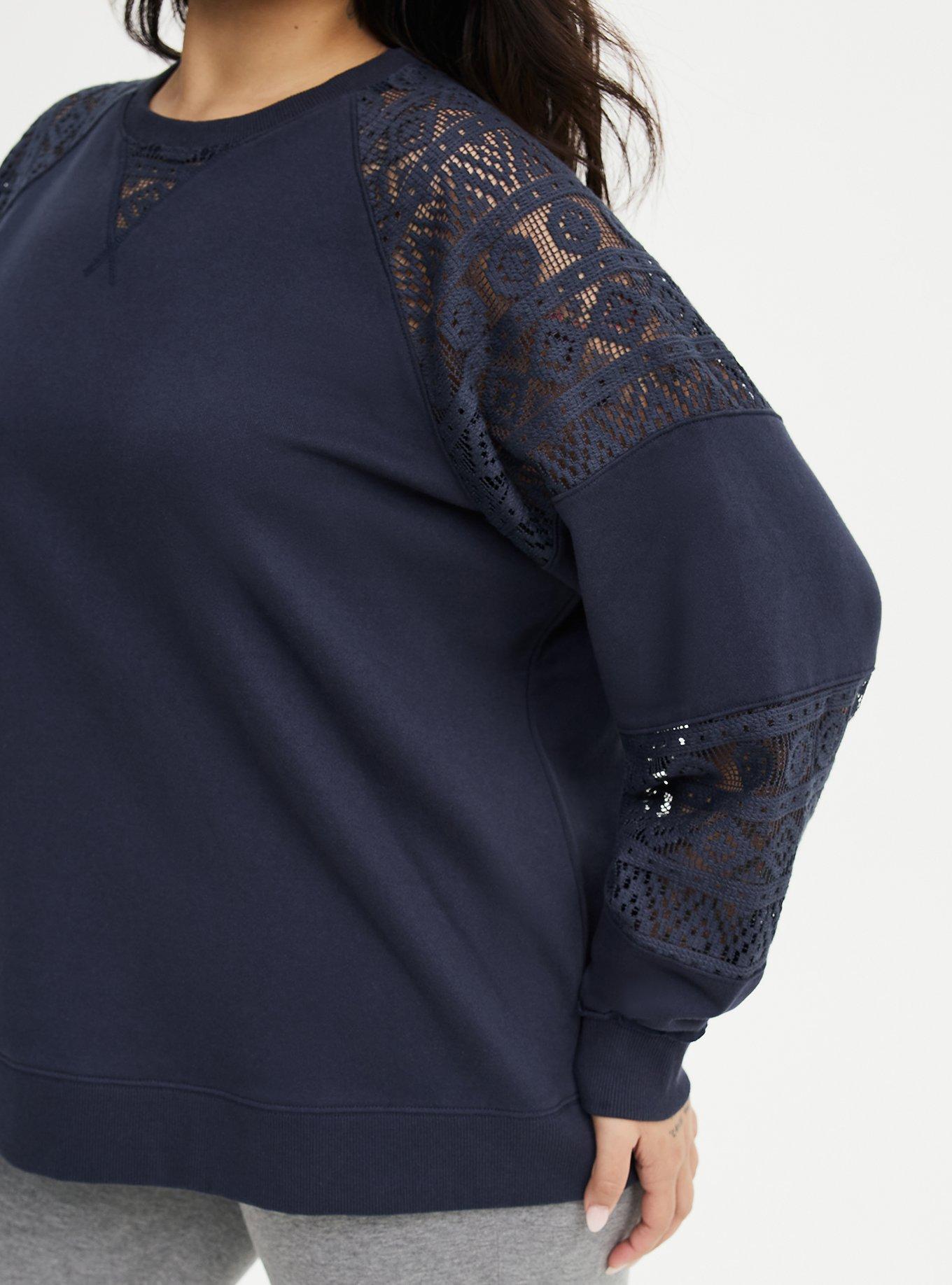 French Terry Crochet Sweatshirt, POLAR NIGHT, alternate