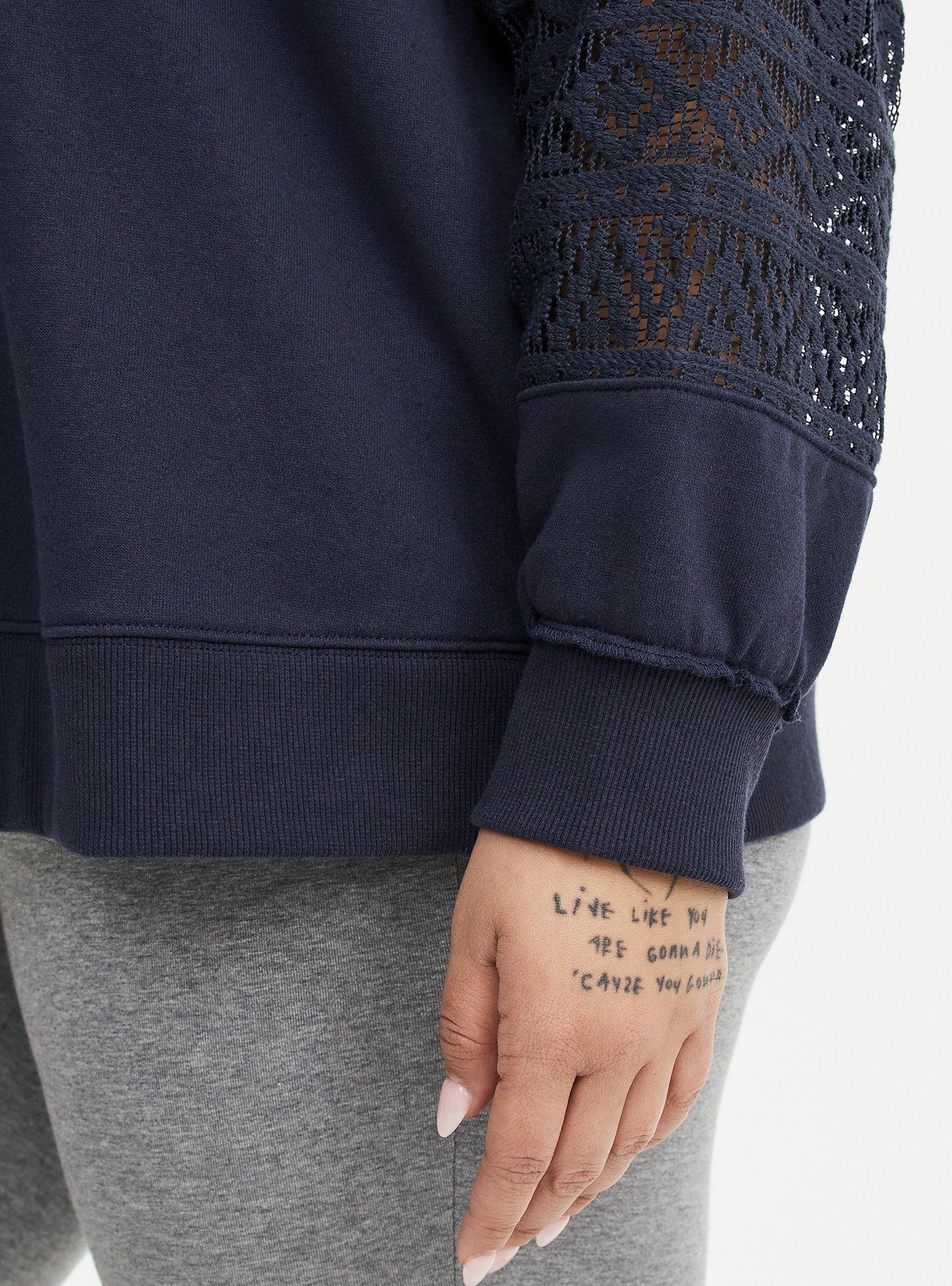 French Terry Crochet Sweatshirt, POLAR NIGHT, alternate