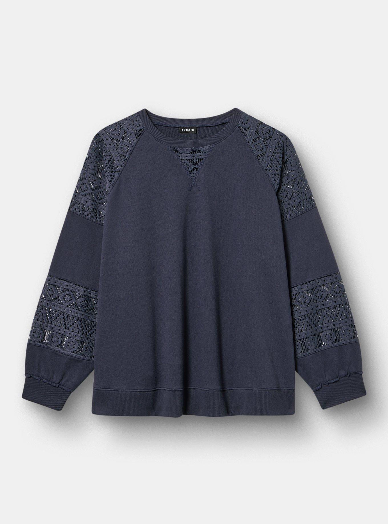 French Terry Crochet Sweatshirt, POLAR NIGHT, hi-res