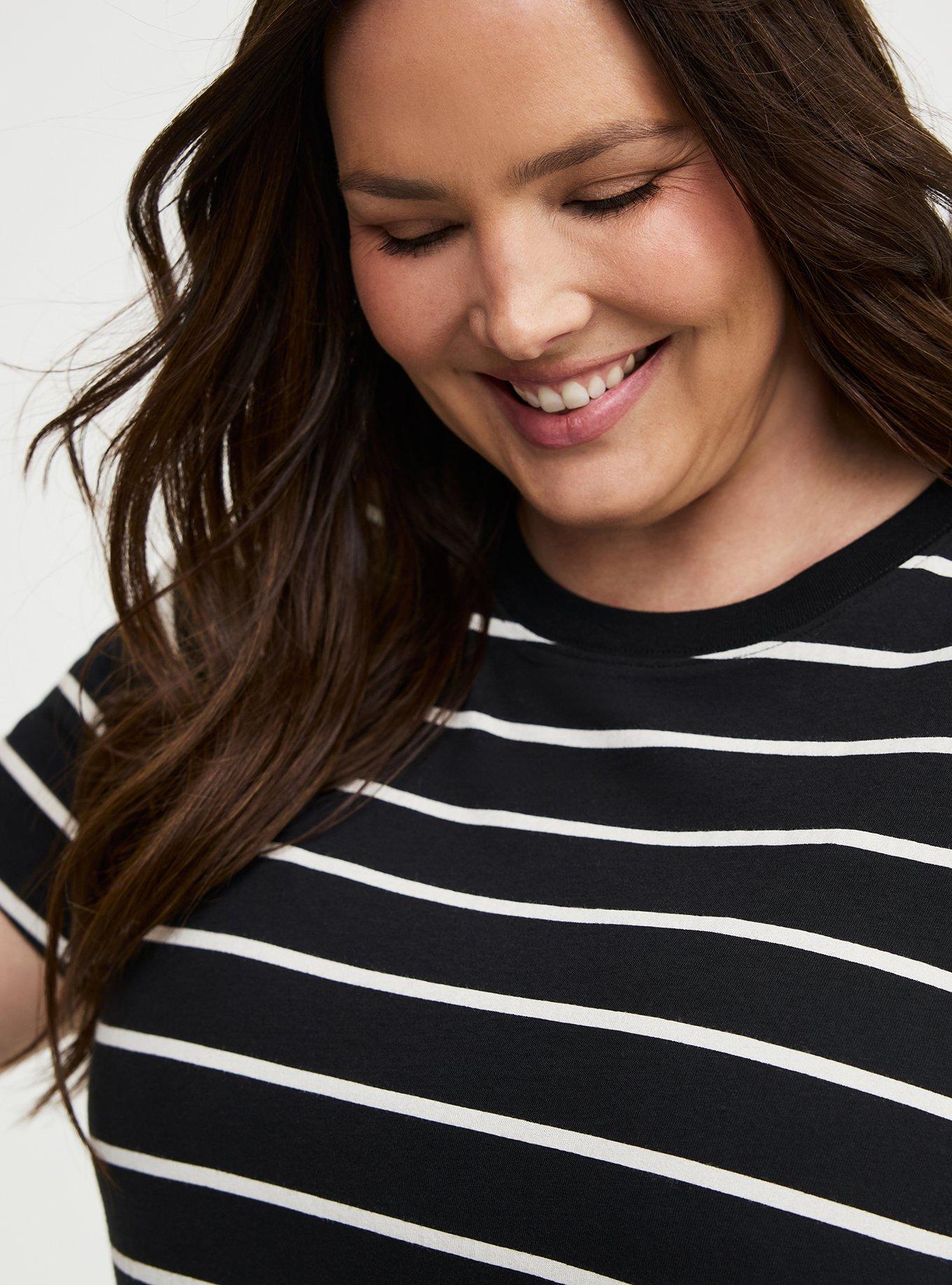 Printed Everyday Heritage Jersey Crew Tee, SIDEWALK STRIPE BLACK, alternate