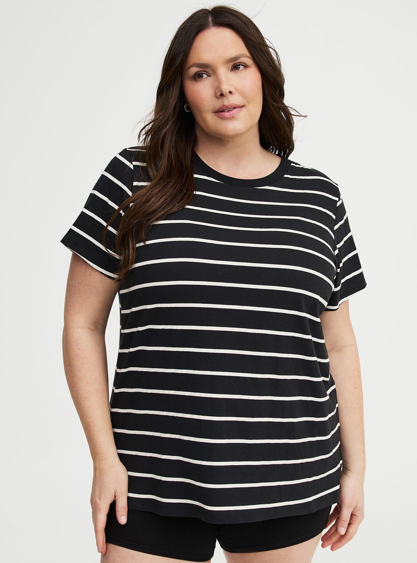 Printed Everyday Heritage Jersey Crew Tee, SIDEWALK STRIPE BLACK, alternate
