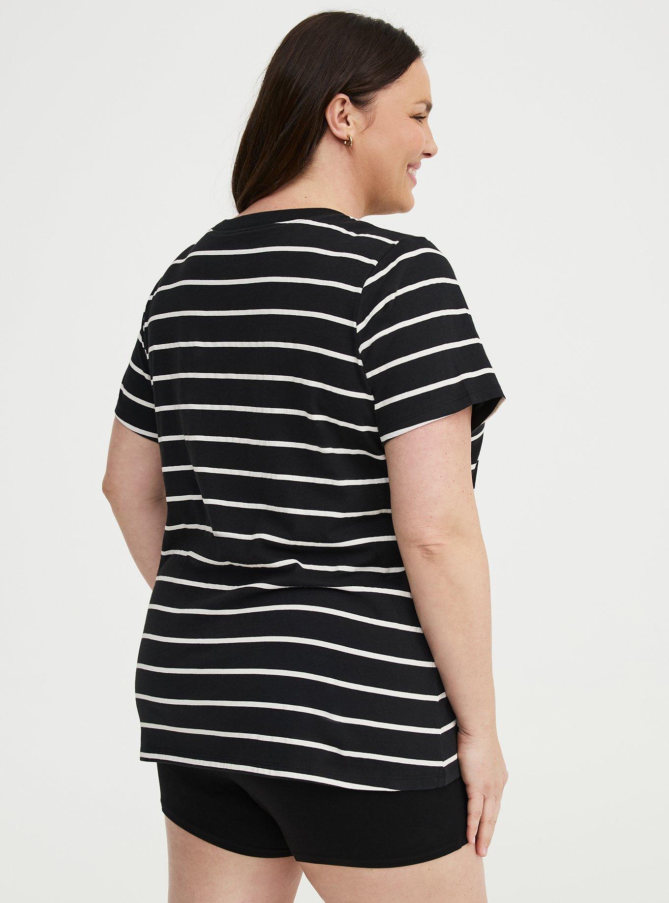 Printed Everyday Heritage Jersey Crew Tee, SIDEWALK STRIPE BLACK, alternate