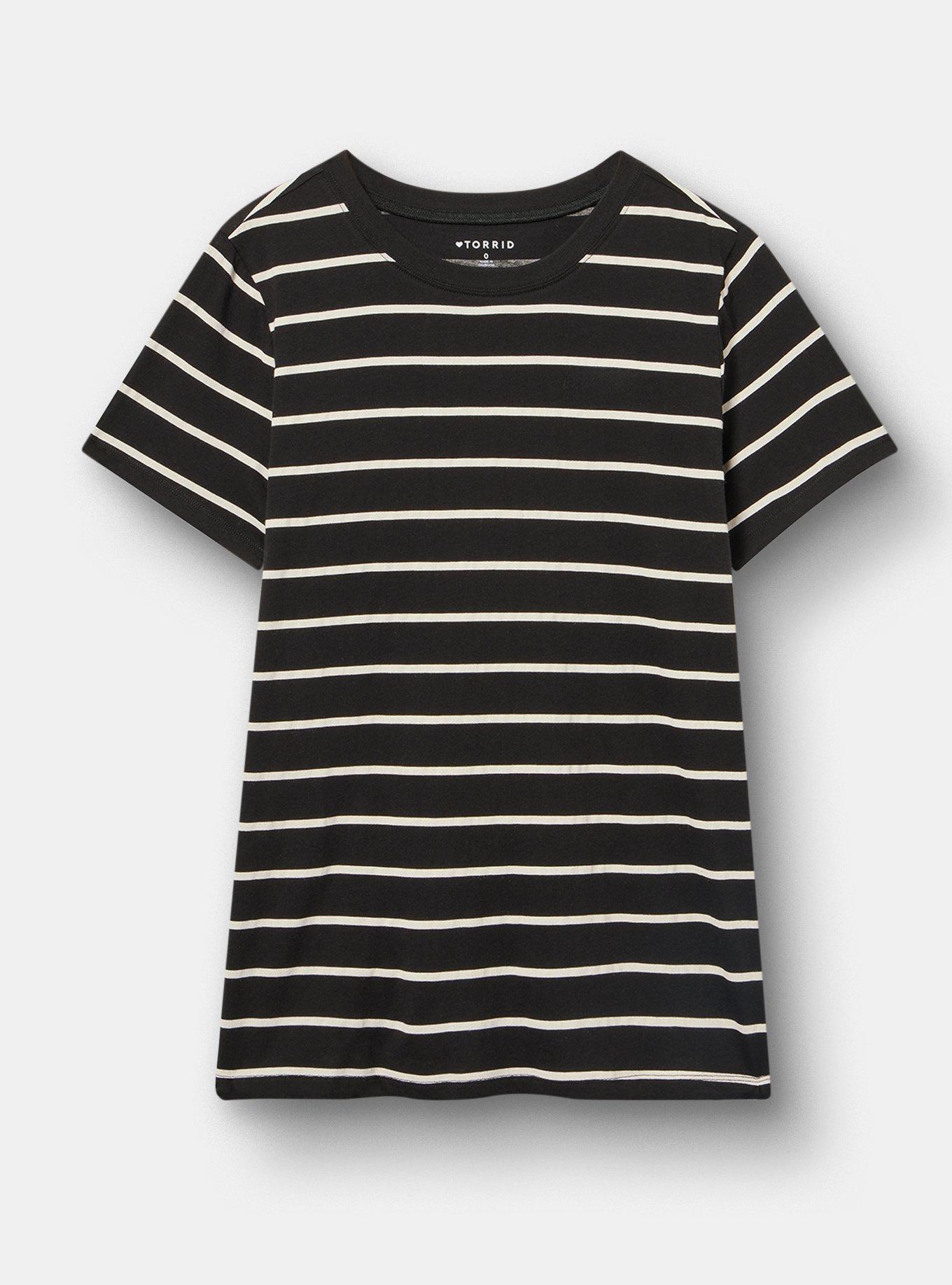 Printed Everyday Heritage Jersey Crew Tee, SIDEWALK STRIPE BLACK, hi-res