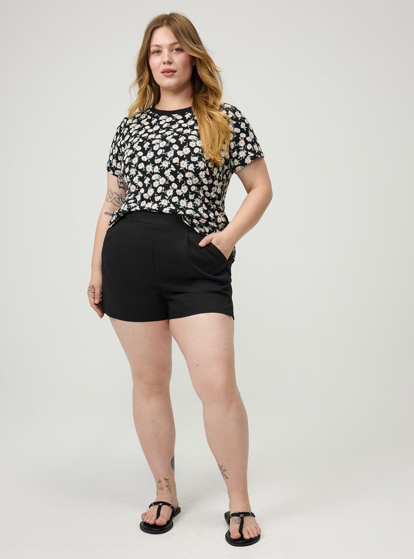Printed Everyday Heritage Jersey Crew Neck Tee, CUTE DAISY DITSY FLORAL BLACK, alternate