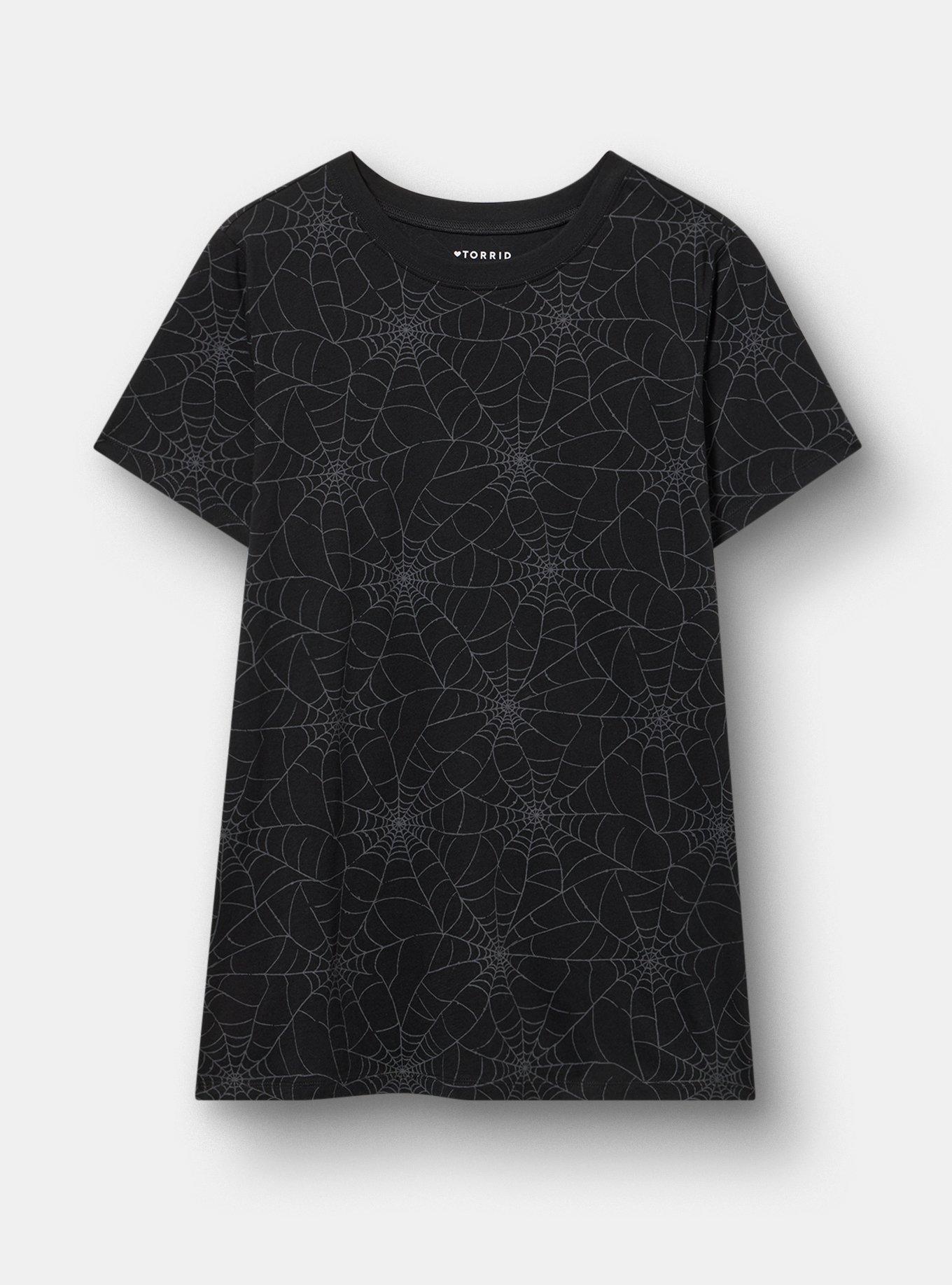 Printed Everyday Heritage Jersey Crew Neck Tee, SPIDER WEBS DEEP BLACK, hi-res