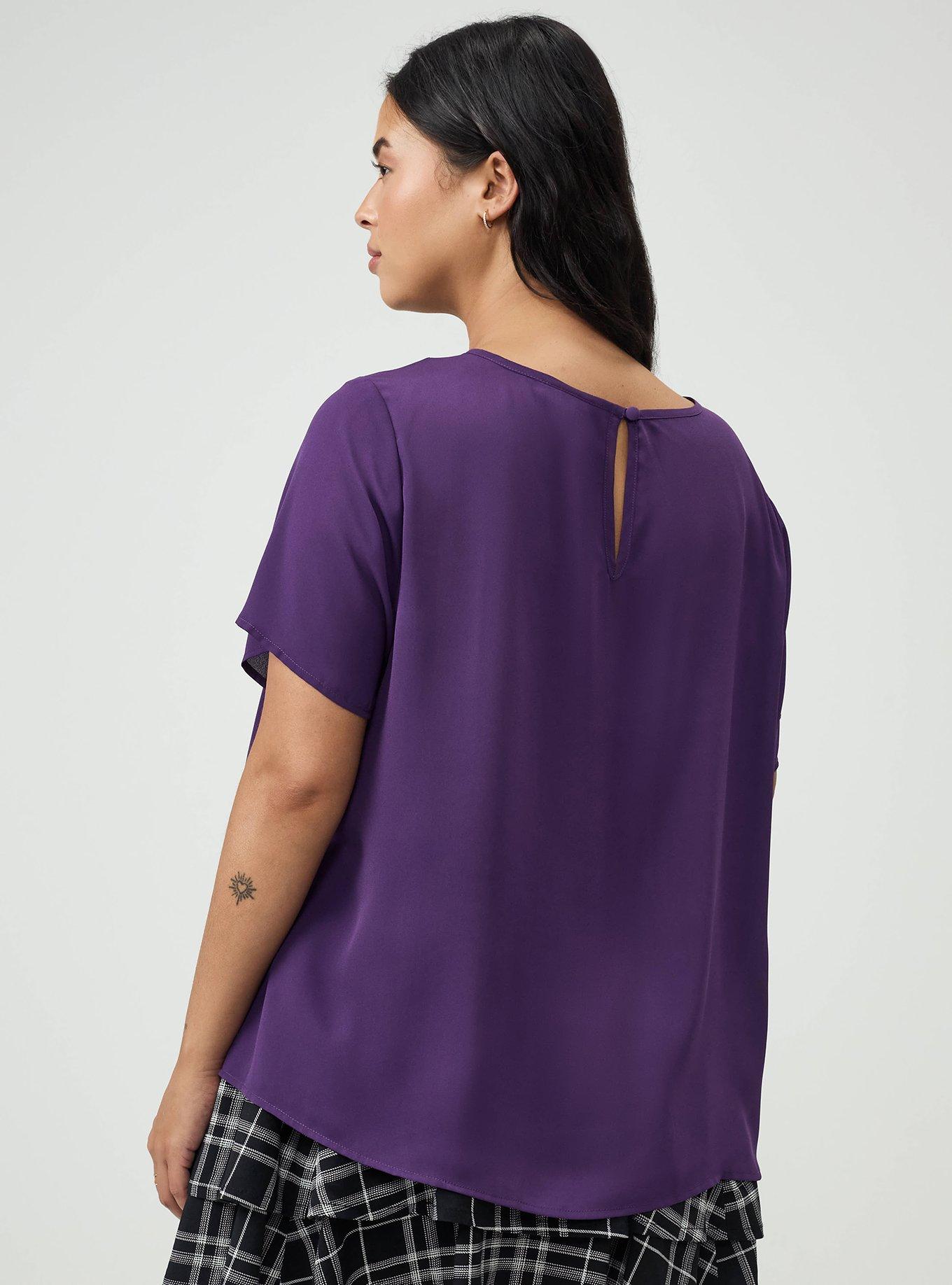Plus Size Abbey Georgette Top, CROWN JEWEL, alternate