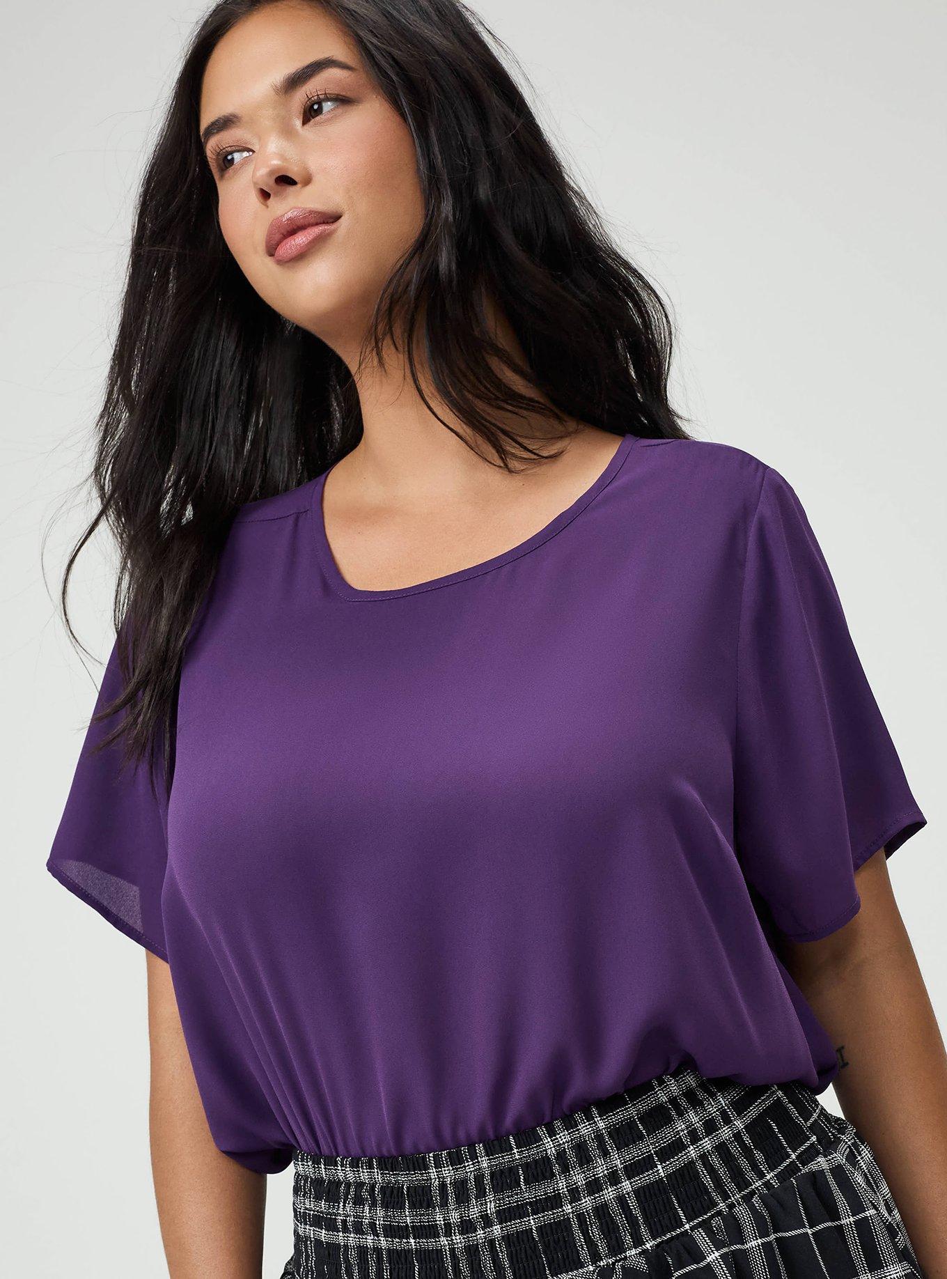 Plus Size Abbey Georgette Top, CROWN JEWEL, alternate