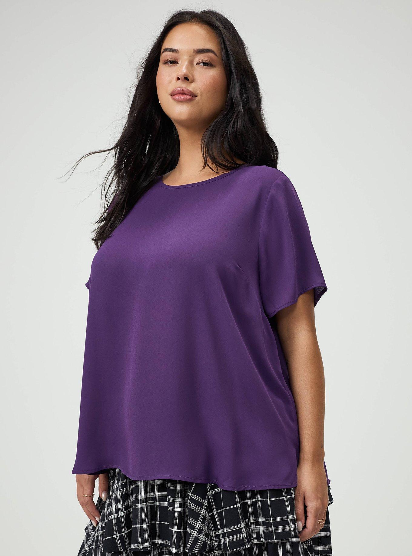Plus Size Abbey Georgette Top, CROWN JEWEL, hi-res