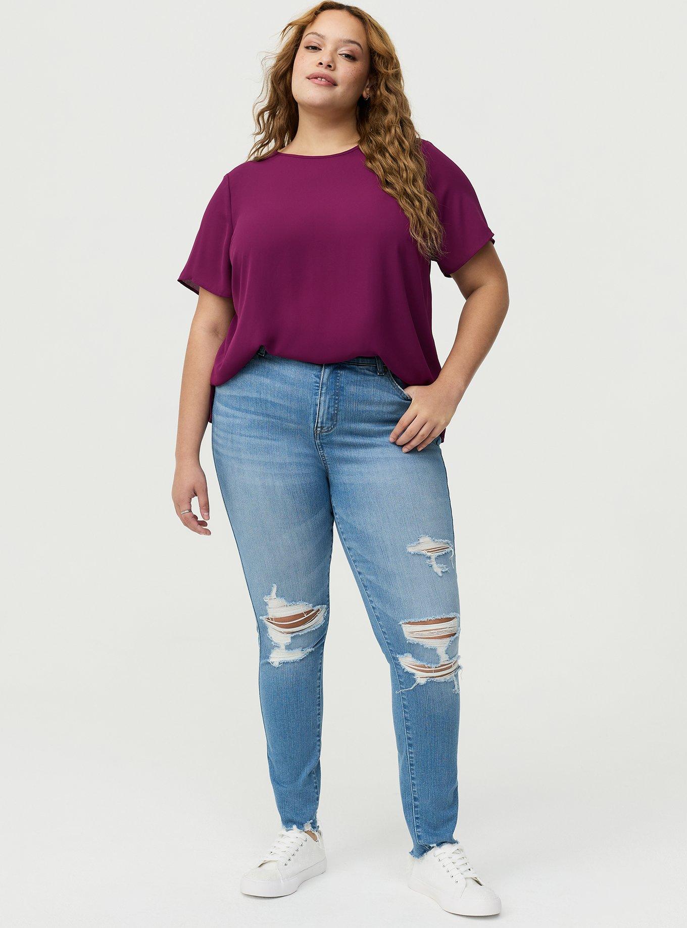 Abbey Georgette Top, PLUM CASPIA, alternate
