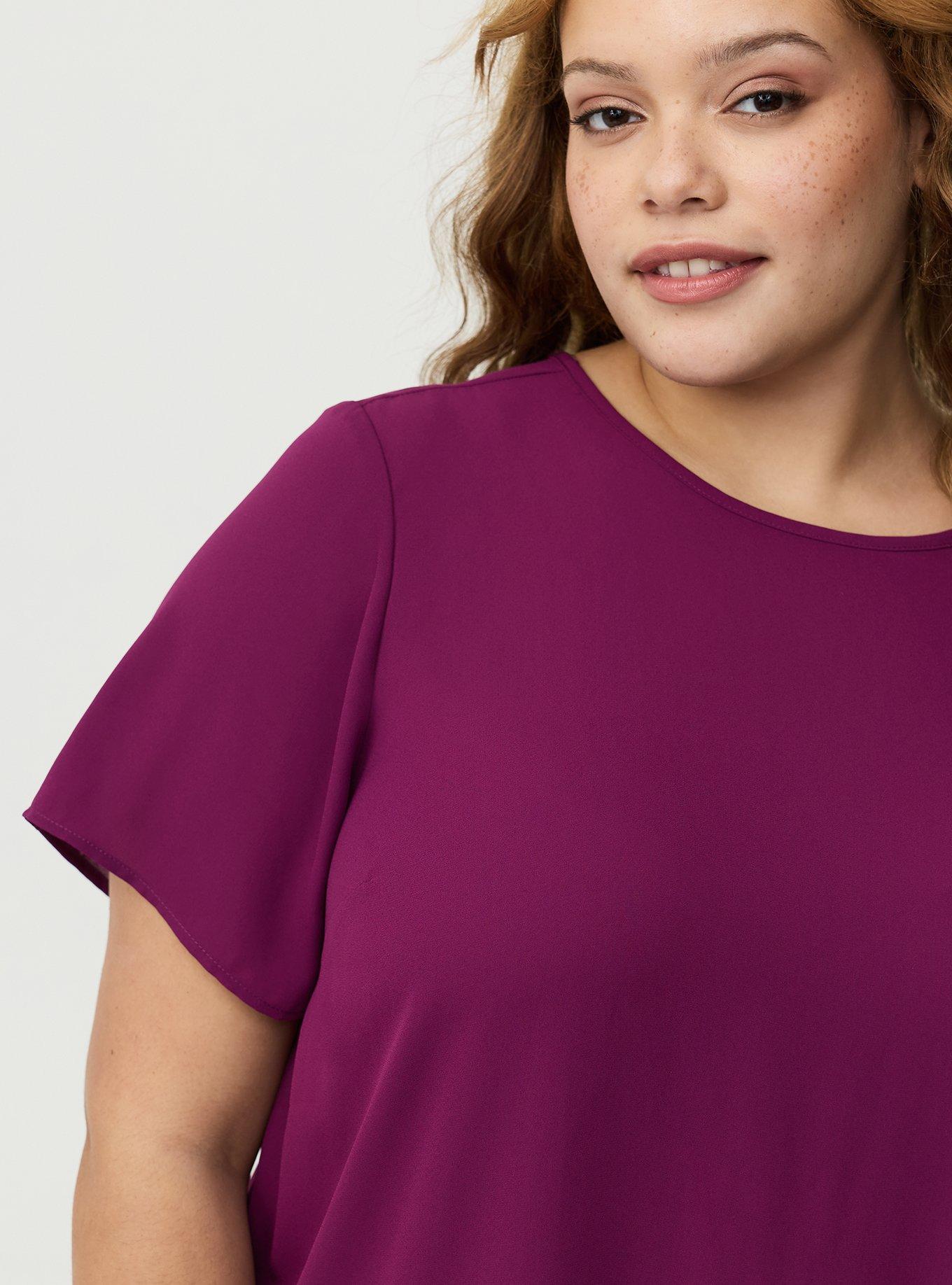 Abbey Georgette Top, PLUM CASPIA, alternate