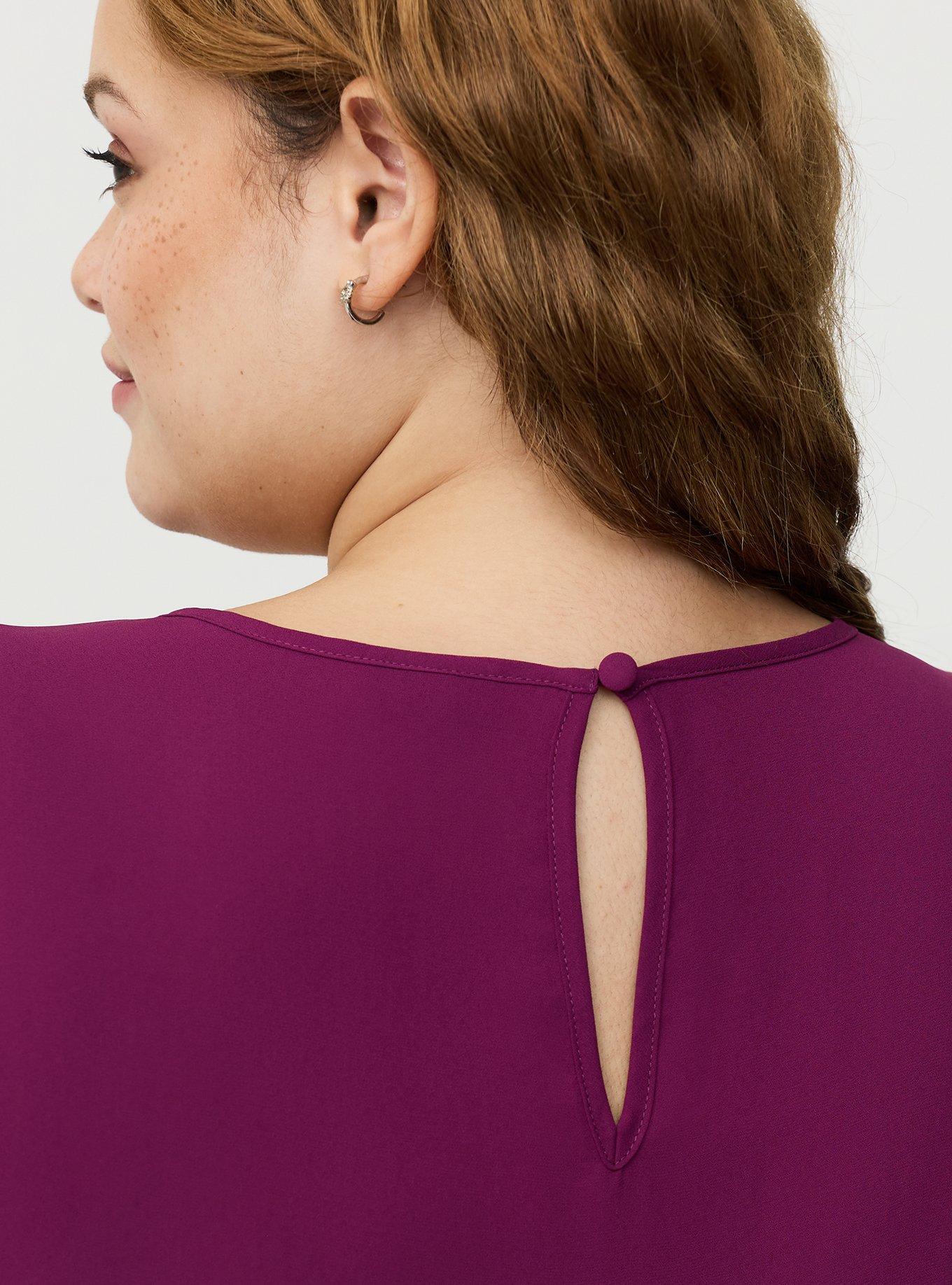 Abbey Georgette Top, PLUM CASPIA, alternate