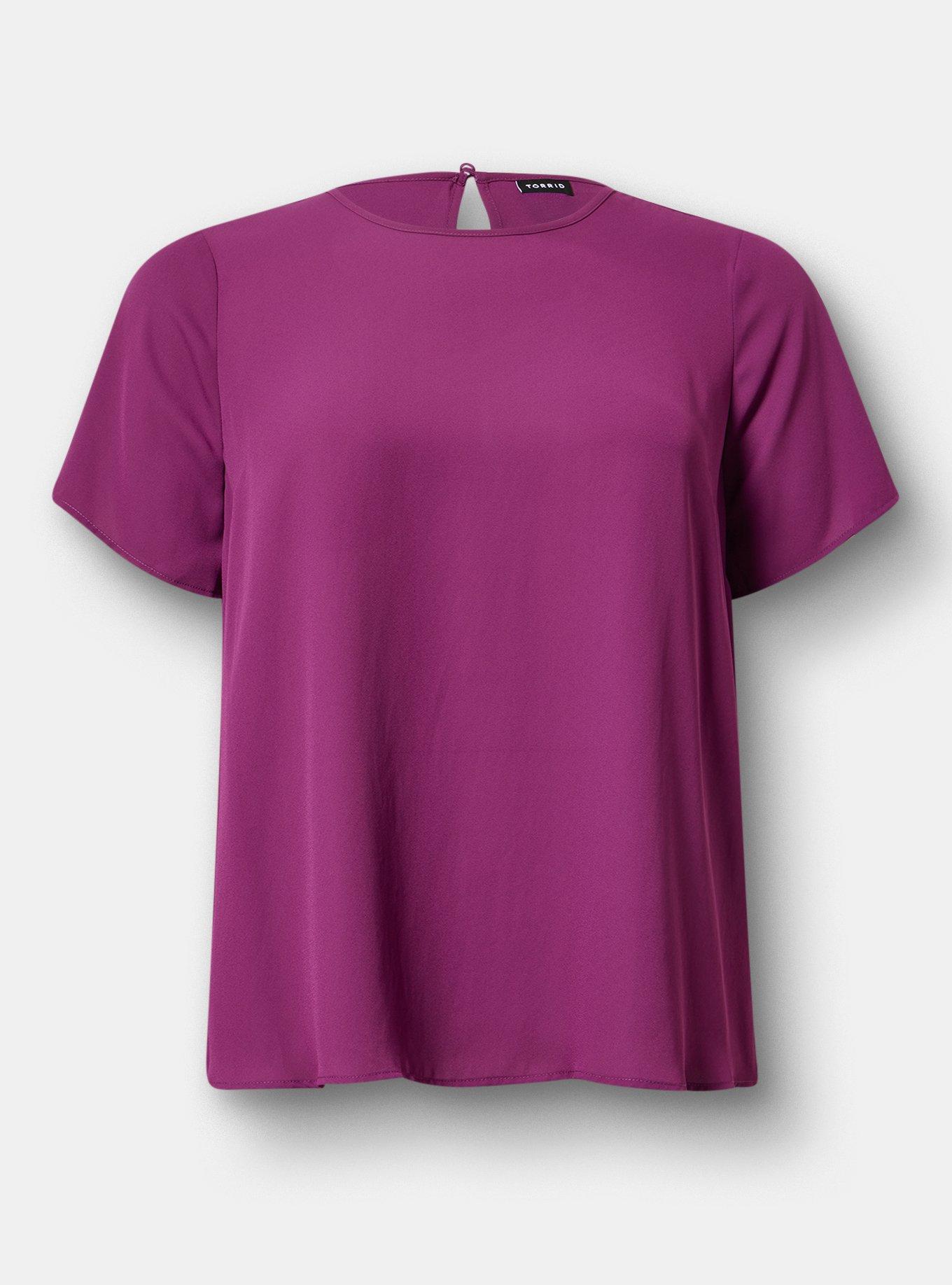 Abbey Georgette Top, PLUM CASPIA, hi-res