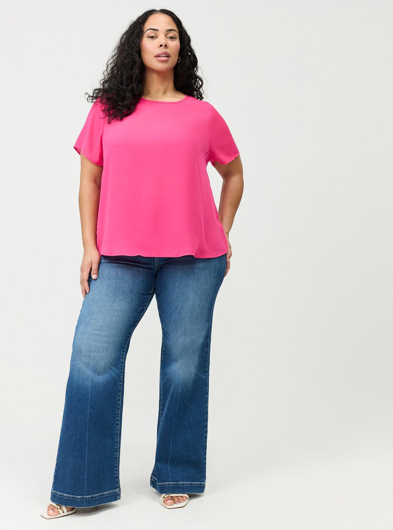 Abbey Georgette Top, BEETROOT PURPLE, alternate