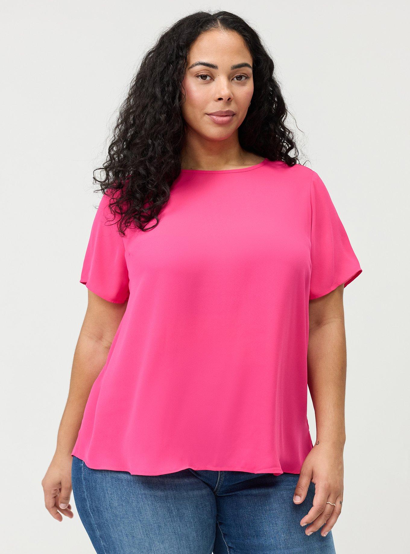 Abbey Georgette Top, BEETROOT PURPLE, hi-res