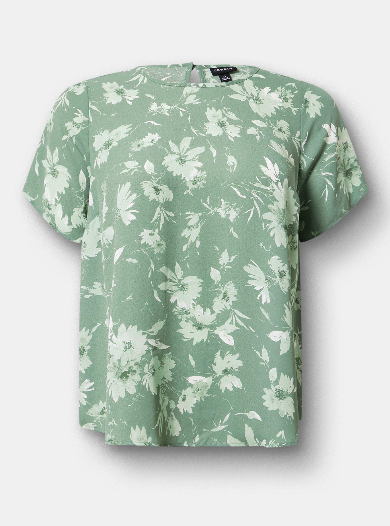 Abbey Georgette Top, REFRESHING SUNFLOWER FLORAL GREEN, hi-res