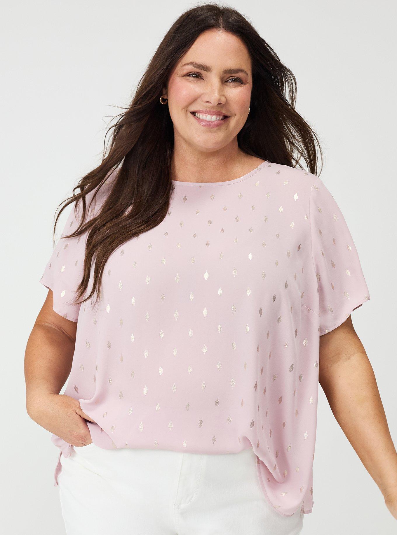 Abbey Georgette Top, ALLIE METALLIC GEO PINK, alternate