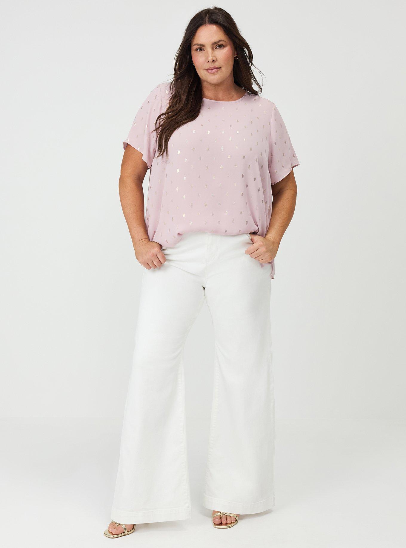 Abbey Georgette Top, ALLIE METALLIC GEO PINK, alternate