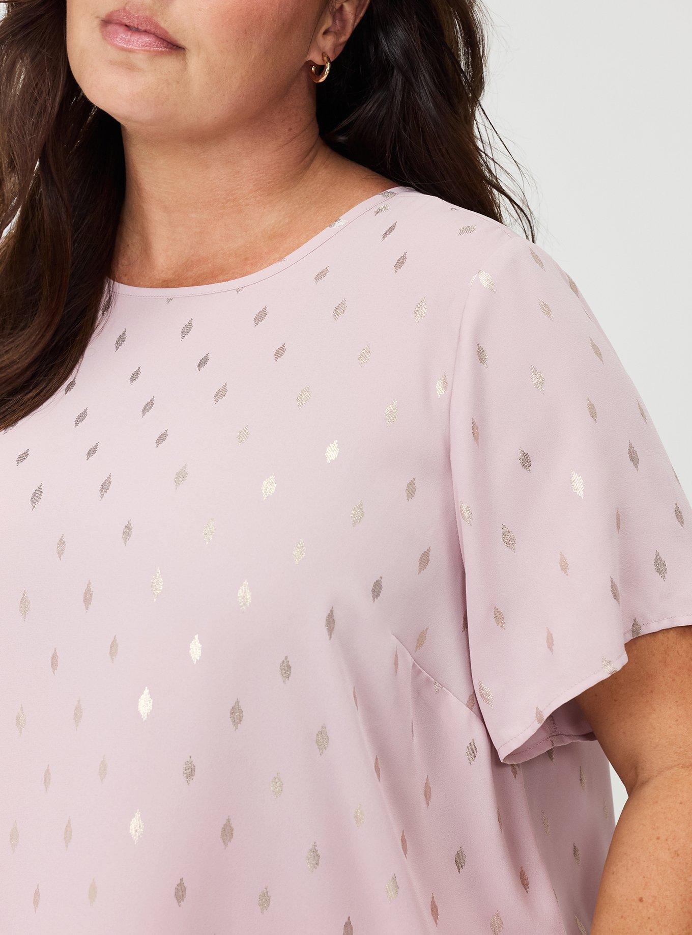 Abbey Georgette Top, ALLIE METALLIC GEO PINK, alternate