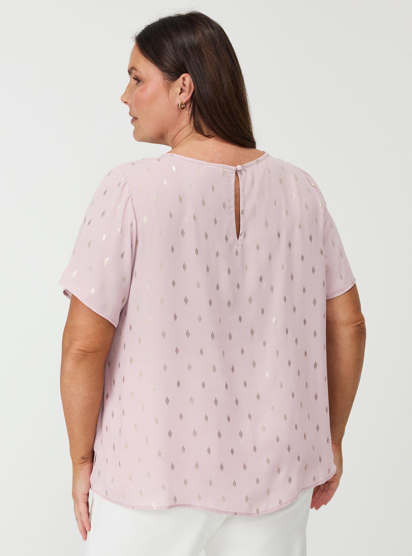 Abbey Georgette Top, ALLIE METALLIC GEO PINK, alternate