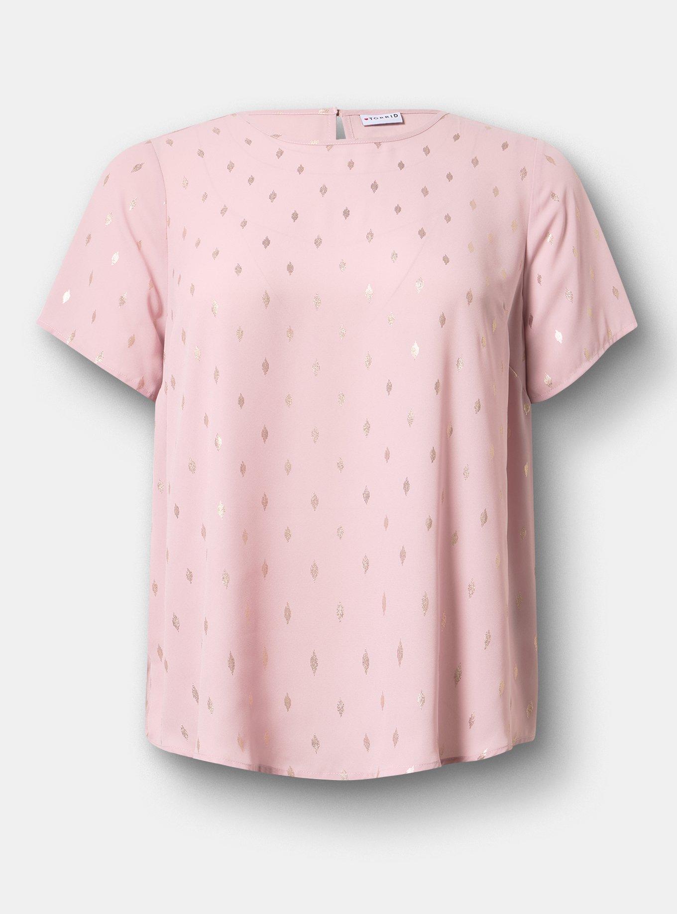 Abbey Georgette Top, ALLIE METALLIC GEO PINK, hi-res